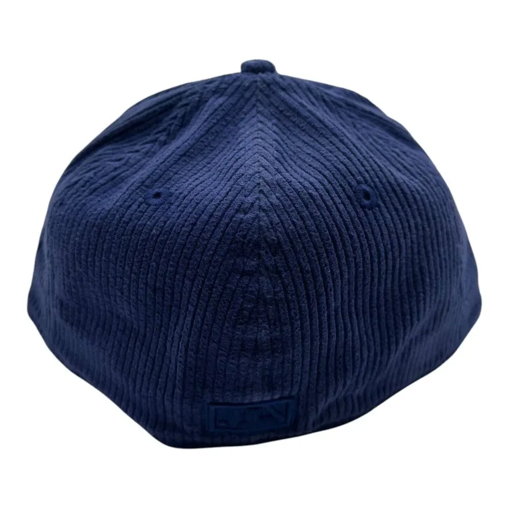 New Era 59Fifty Milwaukee Brewers Hat Cap 7 1/8 Royal Blue Corduroy MLB Baseball